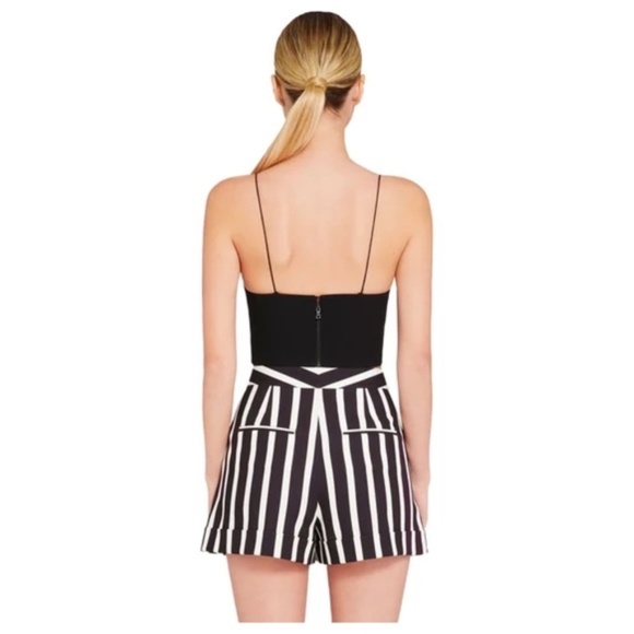 Alice + Olivia Archer Black Cropped Cami Top Women's Large - Picture 3 of 9